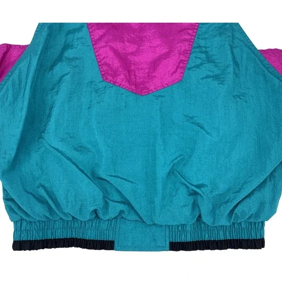VTG River Edge Sport Women's Windbreaker Medium Multicolor Full Zip 80's 90's - Picture 11 of 13